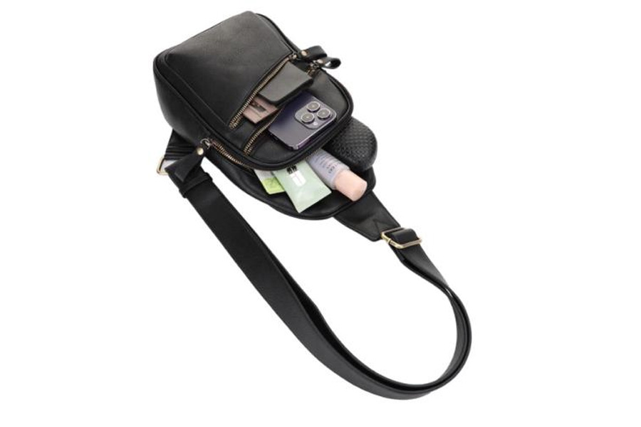 Jessie And James Jessie and James Jeannie Concealed Carry Lock and Key Sling Shoulder Backpack, Black